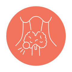 Thyroid cancer color line icon. Human diseases.