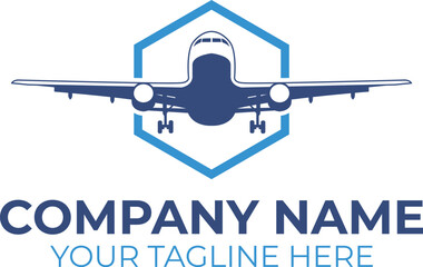 Airplane logistic logo, delivery logo, traveling logo, global freight transportation logo design, airplane logo template design vector