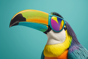 Generative AI of a toucan with sunglasses