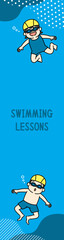 水泳　スイミングスクール　子ども　イラスト　バナー　縦長
