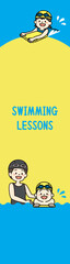 水泳　スイミングスクール　子ども　イラスト　バナー　縦長 - obrazy, fototapety, plakaty