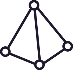 Pyramid vector line icon. Premium quality logo for web sites, design, online shops, companies, books, advertisements. Black outline pictogram isolated on white background