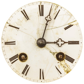 Ancient weathered clock face