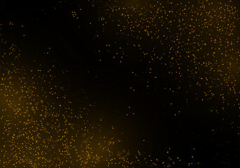 Magic gold dust and highlights. Glowing glitter of smoke or splashes. Golden Rain. Stardust sparkles with an explosion on transparent background. Sparks golden stars shine with special light vector.