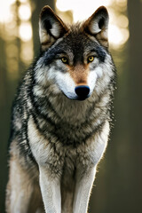 Obraz premium Wolf, generated by artificial intelligence