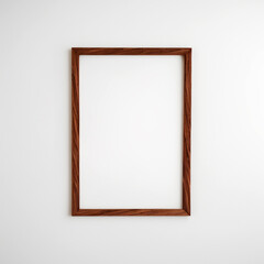 Simple wooden frame rectangular vertical white wall