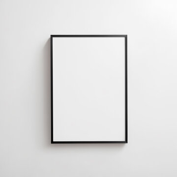 Black frame rectangular vertical shape white wall