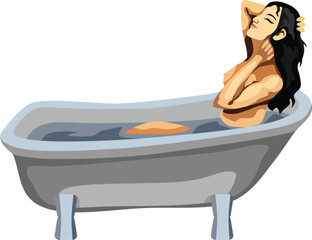 Girl In a Bath Vector