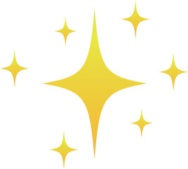 Yellow gradation glitter effect icon illustration