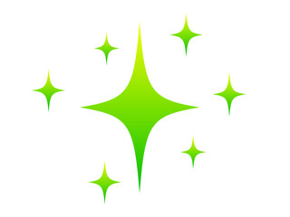 Green gradation glitter effect icon illustration