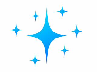 Blue gradation glitter effect icon illustration