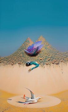 beach and sea made using Generative AI Technology.