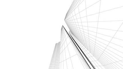 Fototapeta na wymiar Abstract architecture building 3d illustration