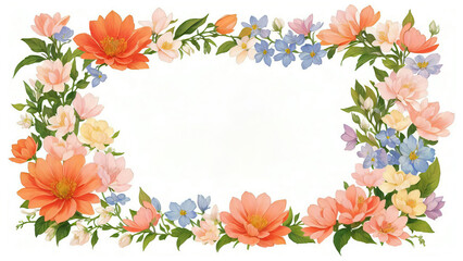 Frame of Botanical Flowers Background Illustration | AI Generated