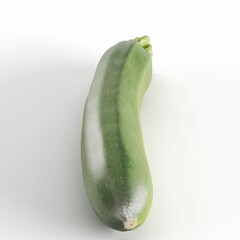 A green zucchini on a white background, 3d rendering