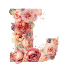 Obraz na płótnie Canvas rose, flower, alphabet, a, b, c d, f, g, h, j, k, l, m, n, p, q, r, s, t, v, x, z, red, roses, isolated, love, nature, valentine, flowers, bouquet, blossom, beauty, floral, generative ai