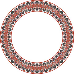 Vector colored round ornament ring of ancient Greece. Classic pattern frame border Roman Empire..