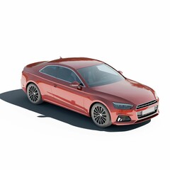 Fototapeta na wymiar A red modern car, 3d rendering