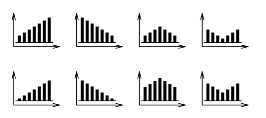 Business graph or candle stick. Cartoon growth progress. Financial chart with uptrend line chart and numbers in stock market. Graph chart of stock market investment trading, Growing growth concept.