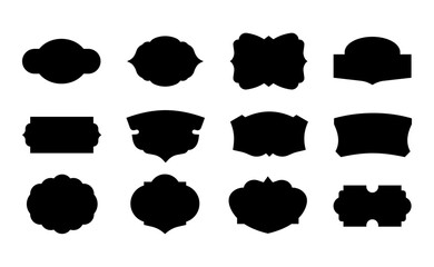  labels banners set wedding badge Banner shape label shape  frames  on a white background vector illustration	