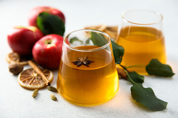 Traditional hot cider with spices