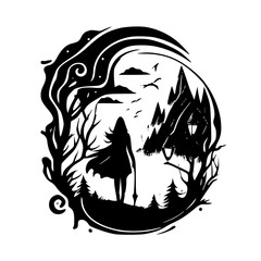 Mystical - Minimalist and Flat Logo - Vector illustration