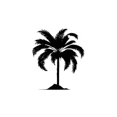 Palm Tree | Black and White Vector illustration