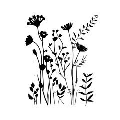 Wildflowers - High Quality Vector Logo - Vector illustration ideal for T-shirt graphic