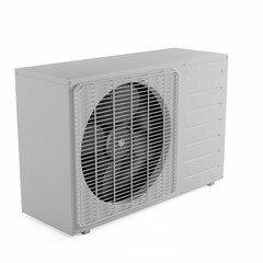 an air conditioner with two fans and one heating device