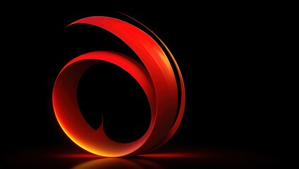 Glowing Red Circle Digital Illustration Web Design Background AI-Generated