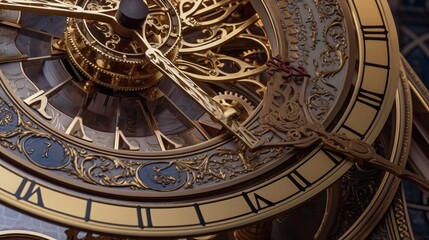 Obraz premium Timeless Beauty: A Magnificent Clock Tower with Intricate Detail