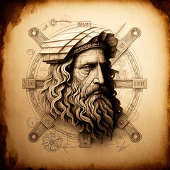 Portrait Leonard De Vinci