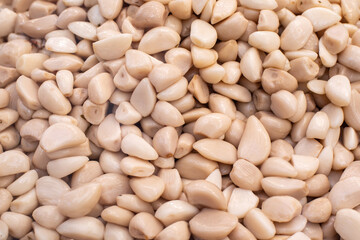 Pickled garlic close up. Organic food. Street food