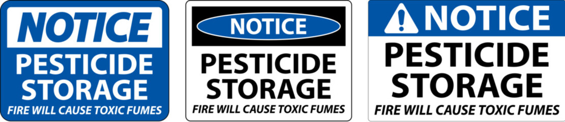 Notice Fire Will Cause Toxic Fumes Sign On White Background