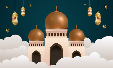 Eid Al Adha Mubarak the celebration of Muslim community festival background design.Vector Illustration