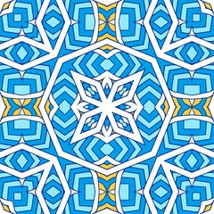 Geometric Hexagonal Abstract Pattern Mandala Islamic Ramadhan Ied Blue Yellow Gold 161