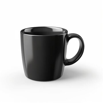 Black Cup Mockup Isolated On White Background, Generative AI
