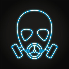 Gas mask neon line icon