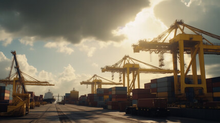 Fototapeta na wymiar Port & Shipping Containers