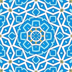 Geometric Hexagonal Abstract Pattern Mandala Islamic Ramadhan Ied Blue Yellow Gold 99