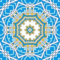 Geometric Hexagonal Abstract Pattern Mandala Islamic Ramadhan Ied Blue Yellow Gold 73