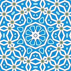 Geometric Hexagonal Abstract Pattern Mandala Islamic Ramadhan Ied Blue Yellow Gold 70
