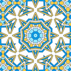 Geometric Hexagonal Abstract Pattern Mandala Islamic Ramadhan Ied Blue Yellow Gold 42