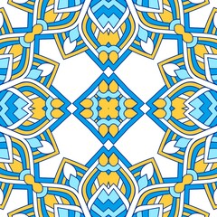 Geometric Hexagonal Abstract Pattern Mandala Islamic Ramadhan Ied Blue Yellow Gold 27