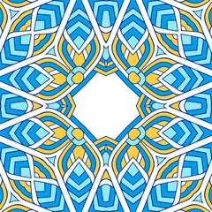 Geometric Hexagonal Abstract Pattern Mandala Islamic Ramadhan Ied Blue Yellow Gold 26
