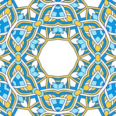 Geometric Hexagonal Abstract Pattern Mandala Islamic Ramadhan Ied Blue Yellow Gold 5