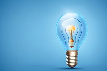 Idea light bulb on blue background