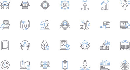 Cloud data line icons collection. Storage, Backup, Security, Scalability, Accessibility, Reliability, Integration vector and linear illustration. Migration,Management,Virtualization outline signs set