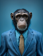 business chimpanzee in a suit