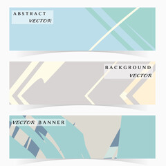 Abstract painting, strokes and doodles banner set. Website header with place for your text, social media advertisement. Hand drawn texture creative abstract design, sale brochure templates. Modern art